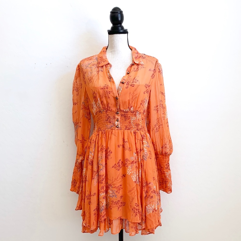 FREE PEOPLE FAKE PRETEND LONG SLEEVE MINI DRESS
